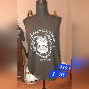 Black Leaky Cauldron Graphic Tank Top